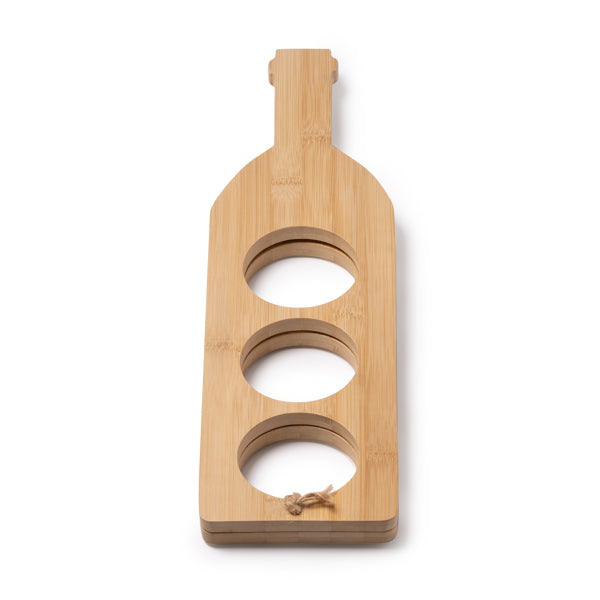 Botellero Plegable de Bambú para 3 Botellas